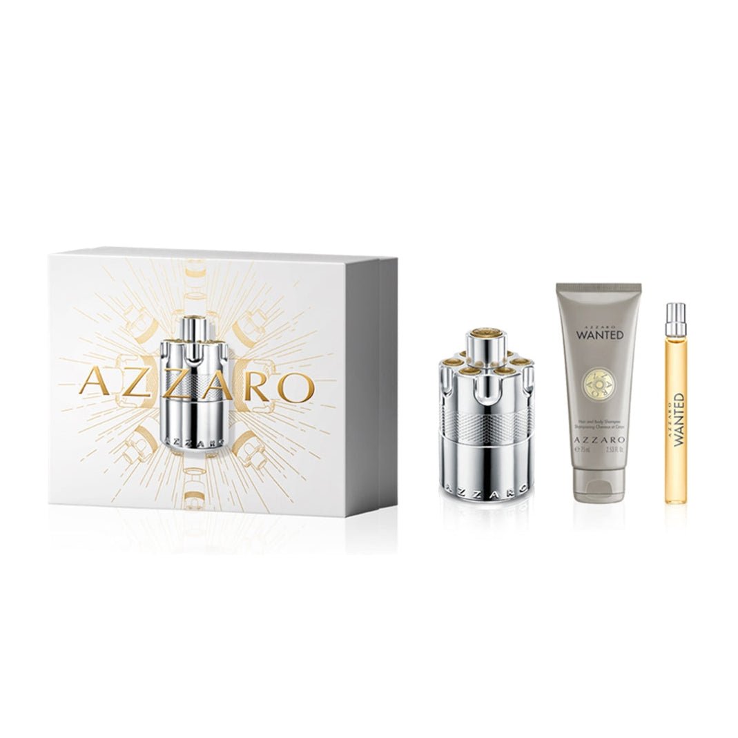 Shop Azzaro Wanted EDP Hair Body Shampoo Set for Men